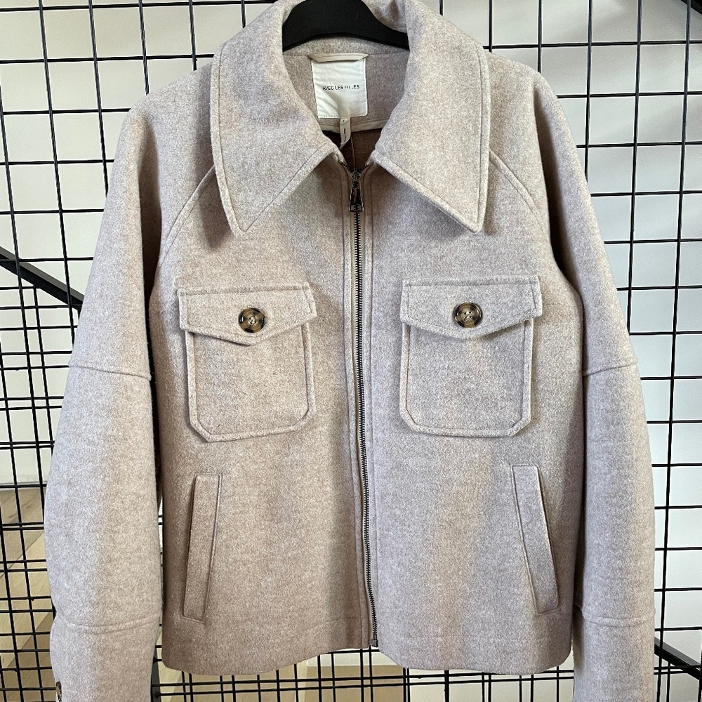 AVEC LES FILLES Felted Zip Shacket